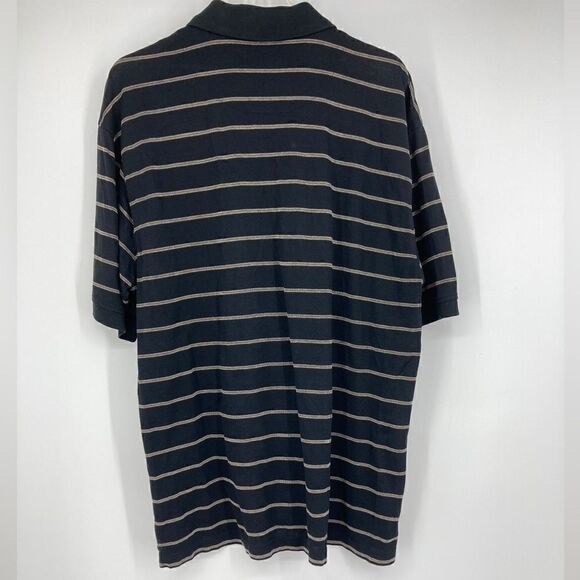 Mercerised Pima Cotton Stripe Polo Shirt Size L - Picture 2 of 7